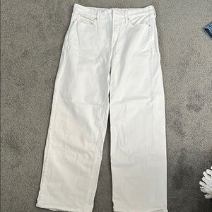 Women's Wide Leg White Jeans
